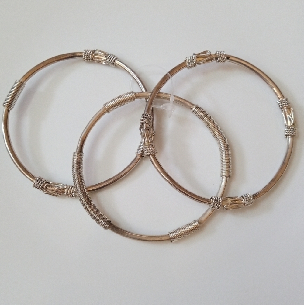 Stainless steel bangle bracelet bundle